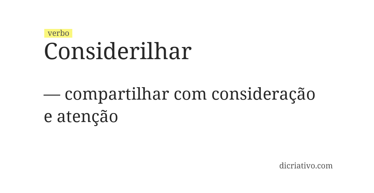 Significado de considerilhar