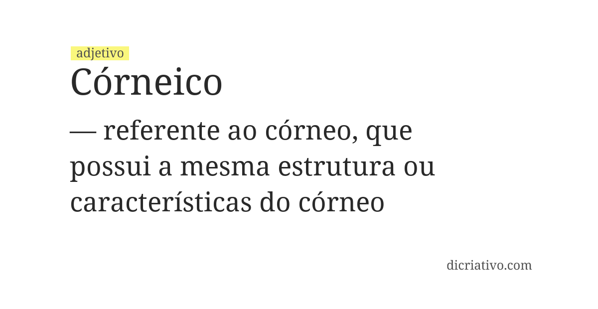 Significado de córneico