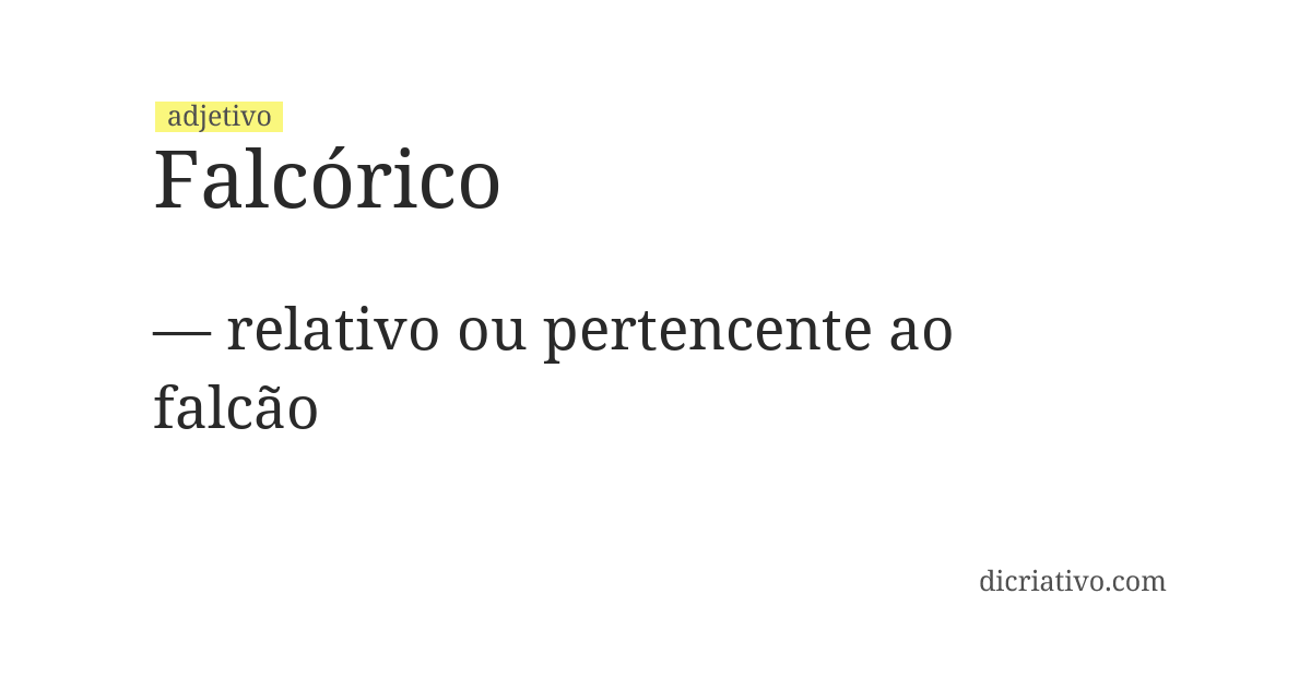 Significado de falcórico