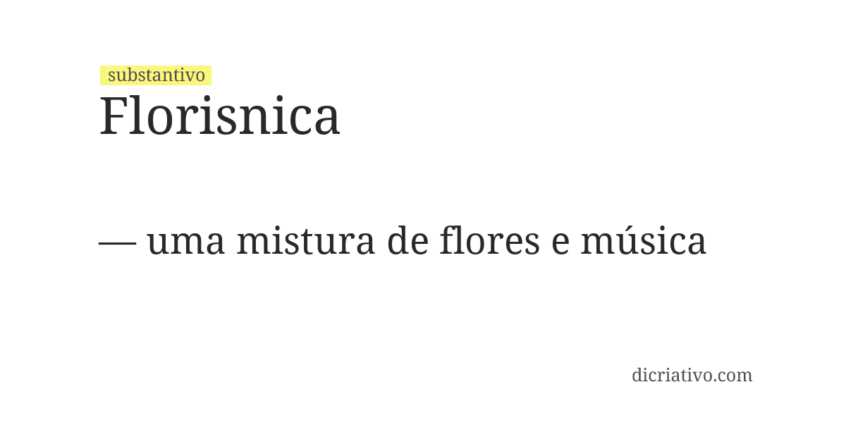Significado de florisnica