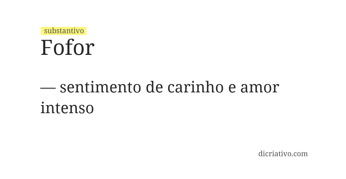 Significado de fofor