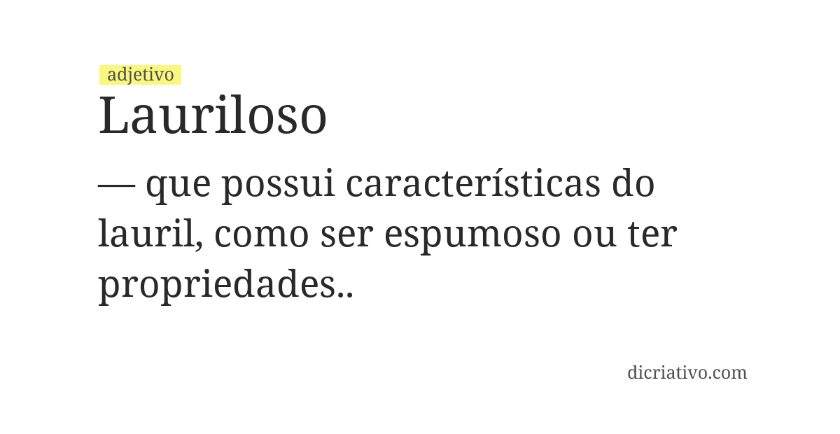 Significado de lauriloso