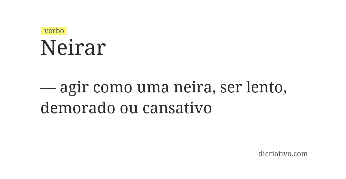 Significado de neirar