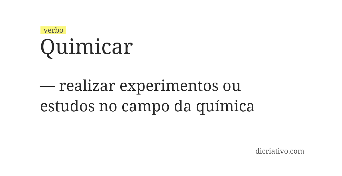 Significado de quimicar