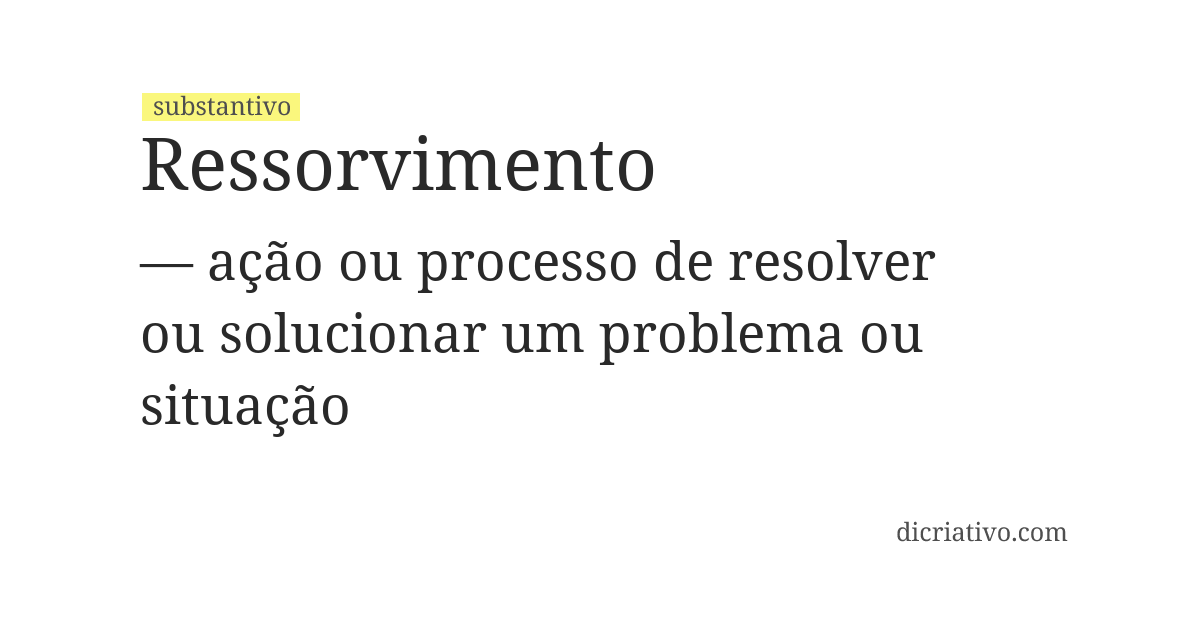 Significado de ressorvimento