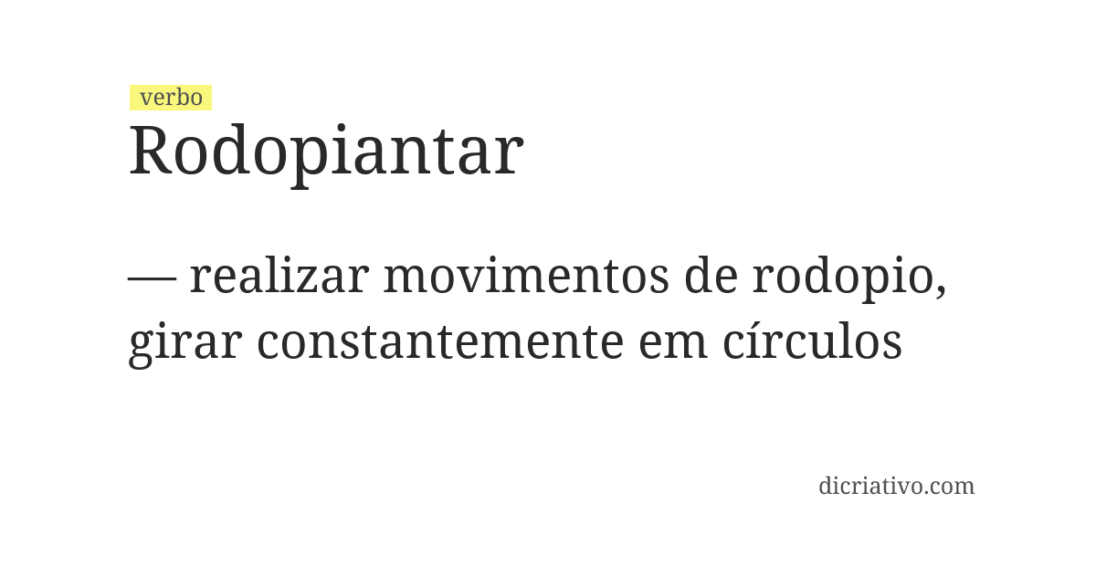 Significado de rodopiantar
