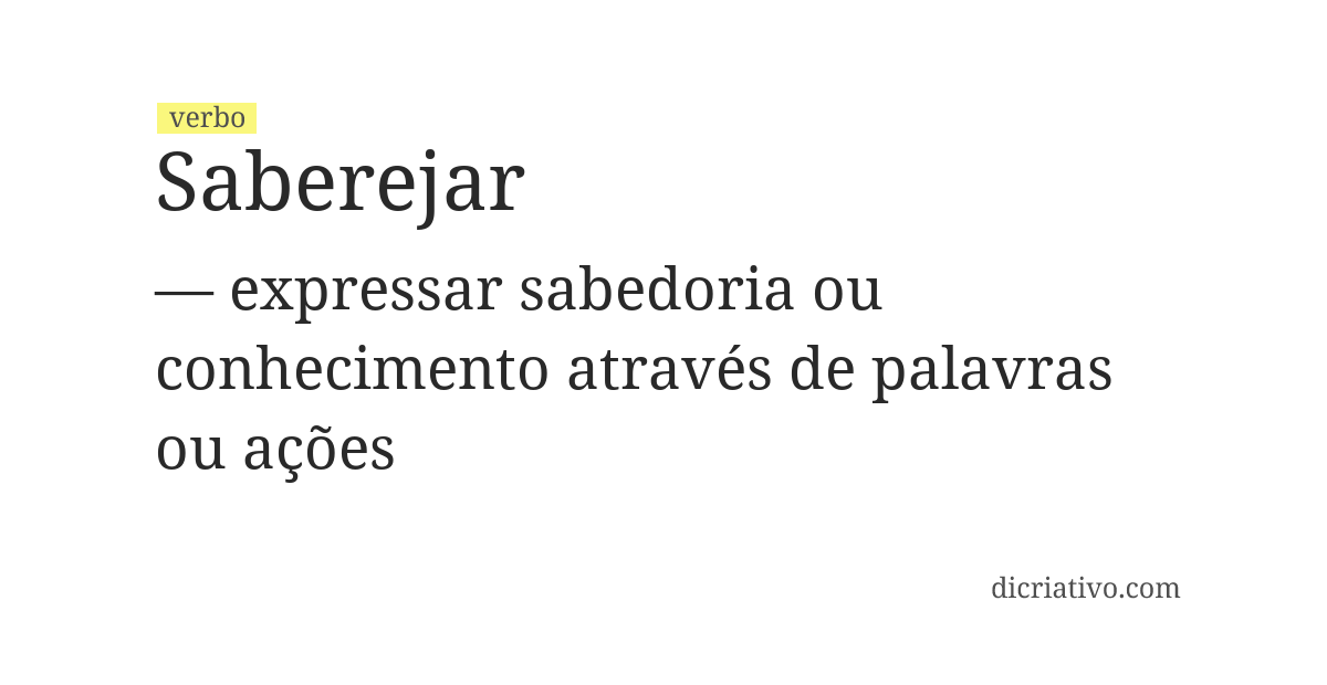 Significado de saberejar