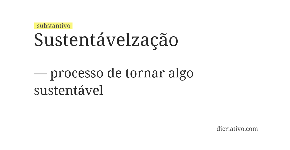 Significado de sustentávelzação