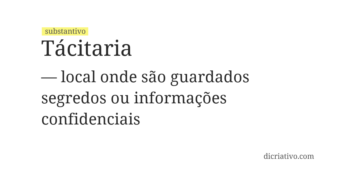 Significado de tácitaria