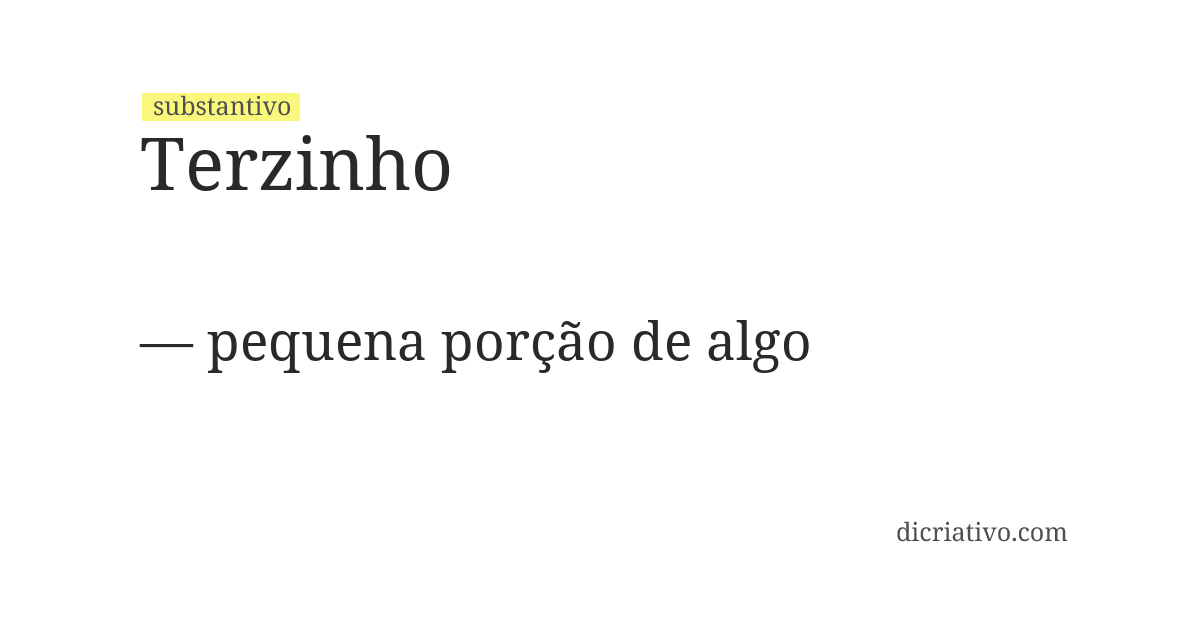 Significado de terzinho