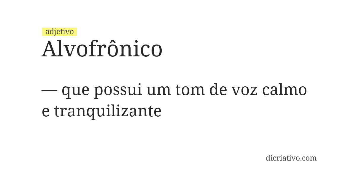 Significado de alvofrônico