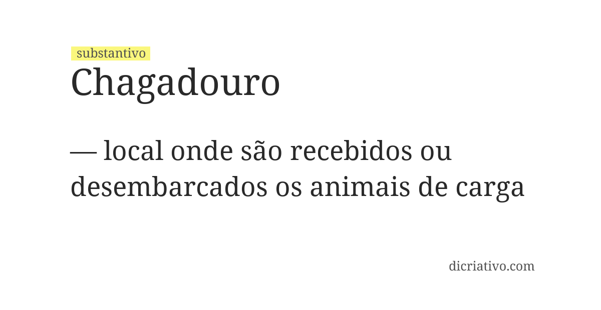 Significado de chagadouro