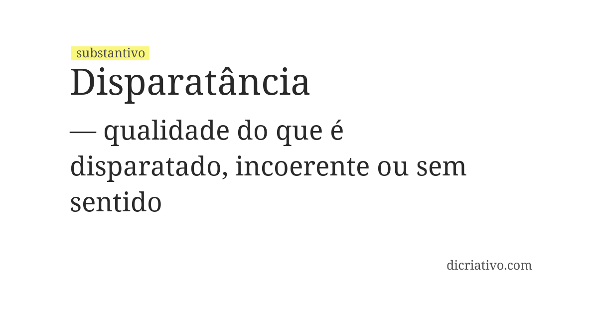 Significado de disparatância