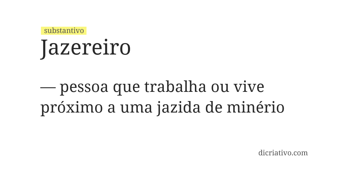 Significado de jazereiro