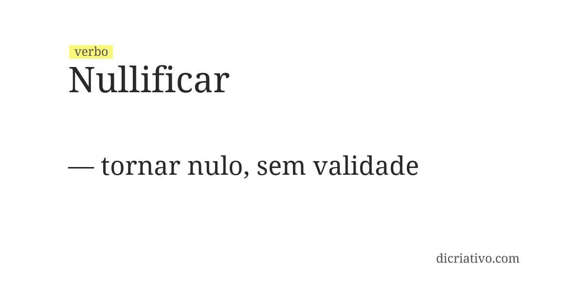 Significado de nullificar