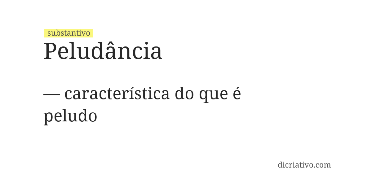 Significado de peludância