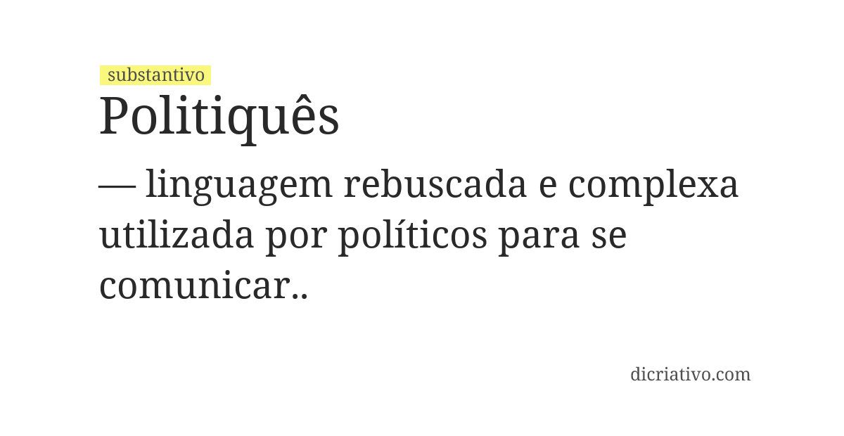 Significado de politiquês