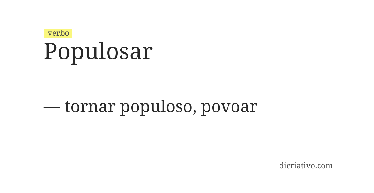 Significado de populosar