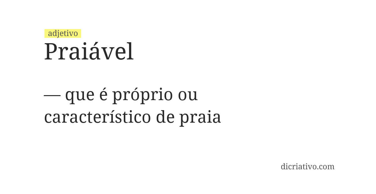 Significado de praiável
