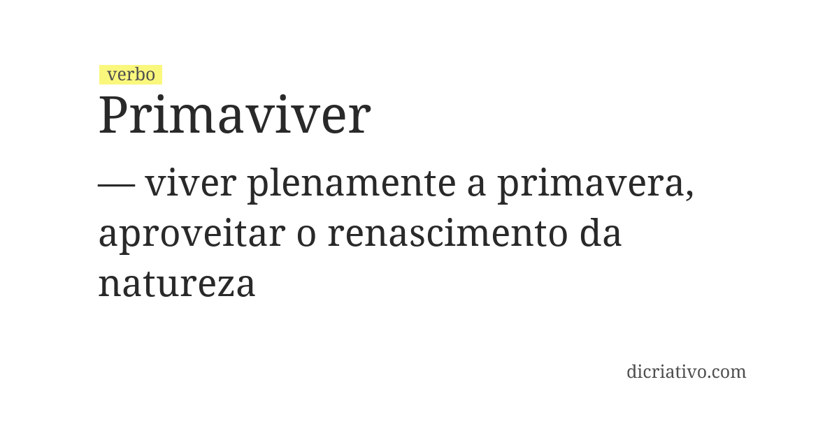 Significado de primaviver