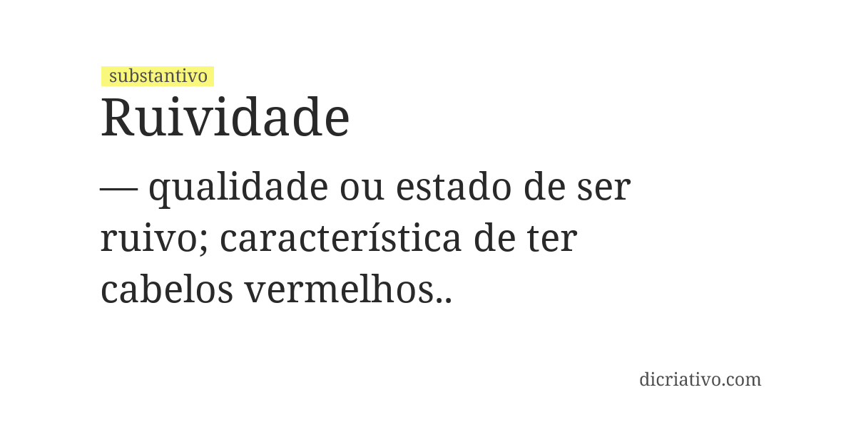 Significado de ruividade