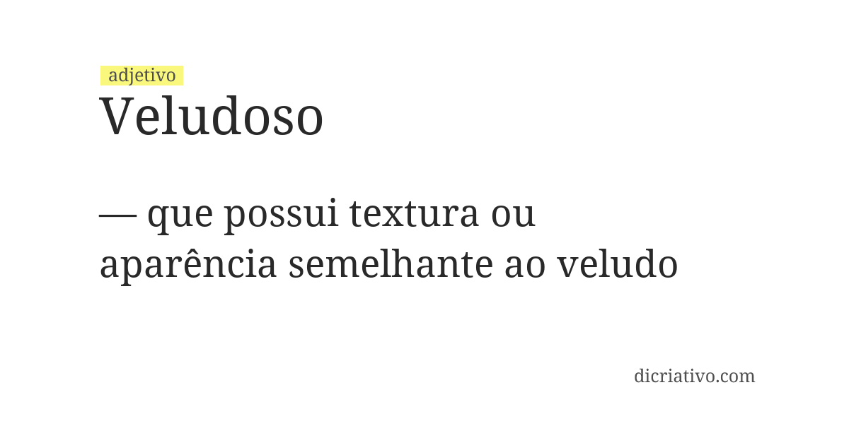 Significado de veludoso