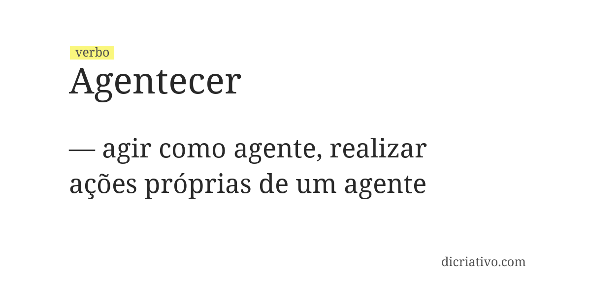 Significado de agentecer