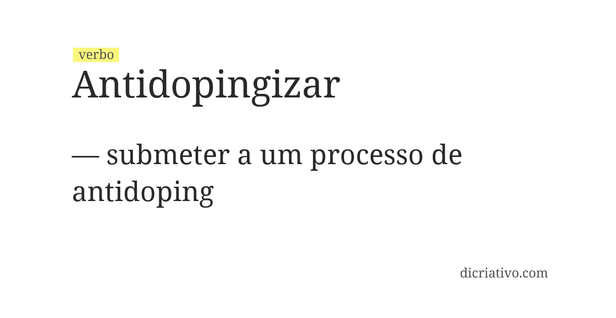 Significado de antidopingizar