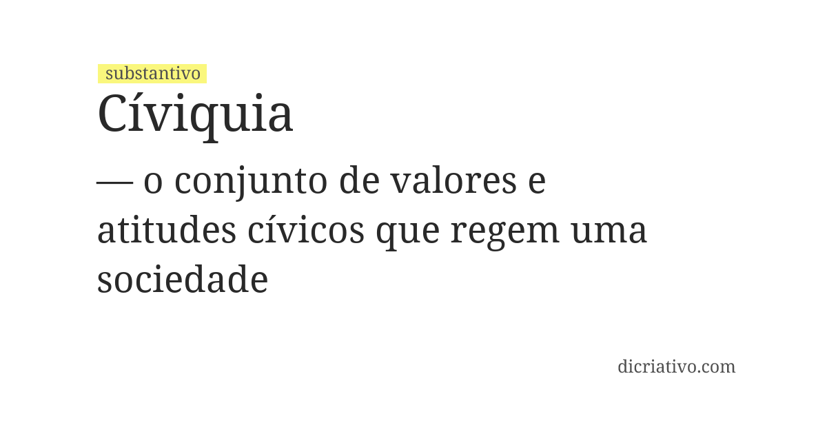 Significado de cíviquia