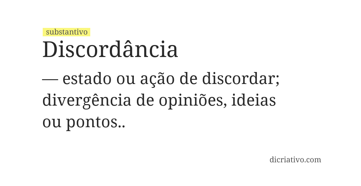 Significado de discordância