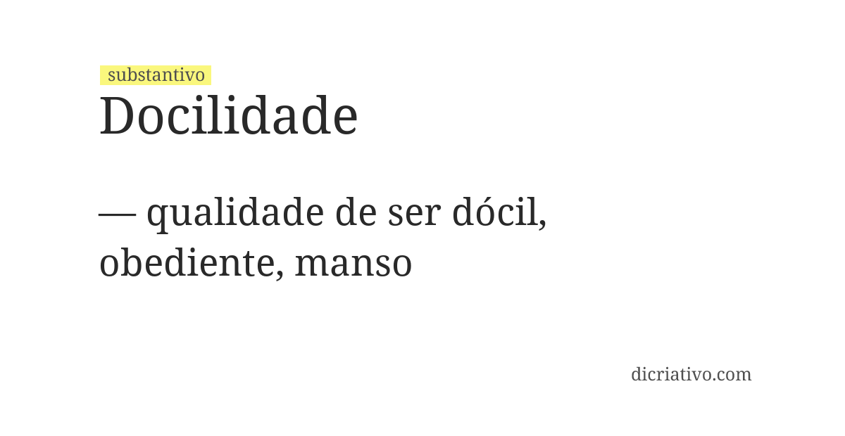 Significado de docilidade
