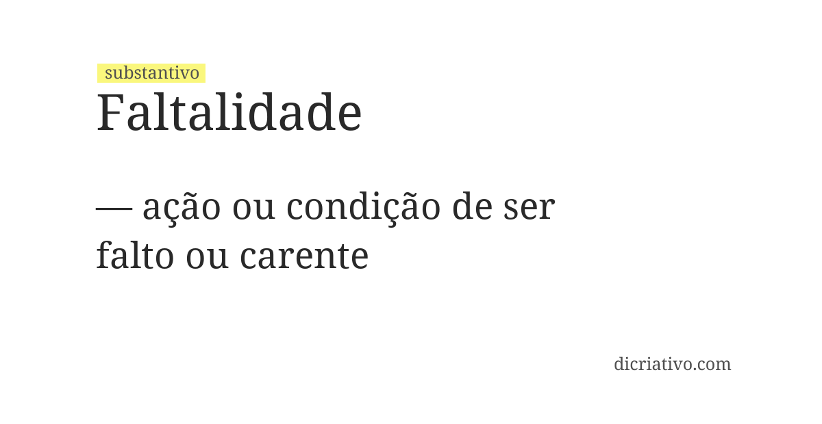 Significado de faltalidade