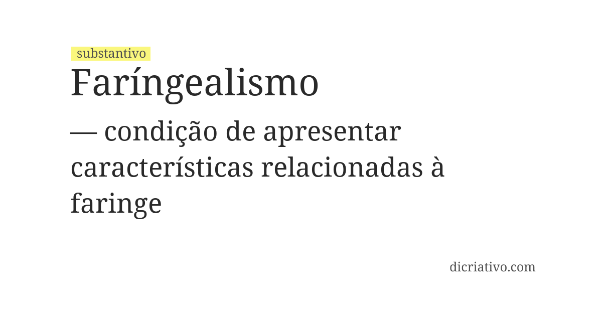 Significado de faríngealismo