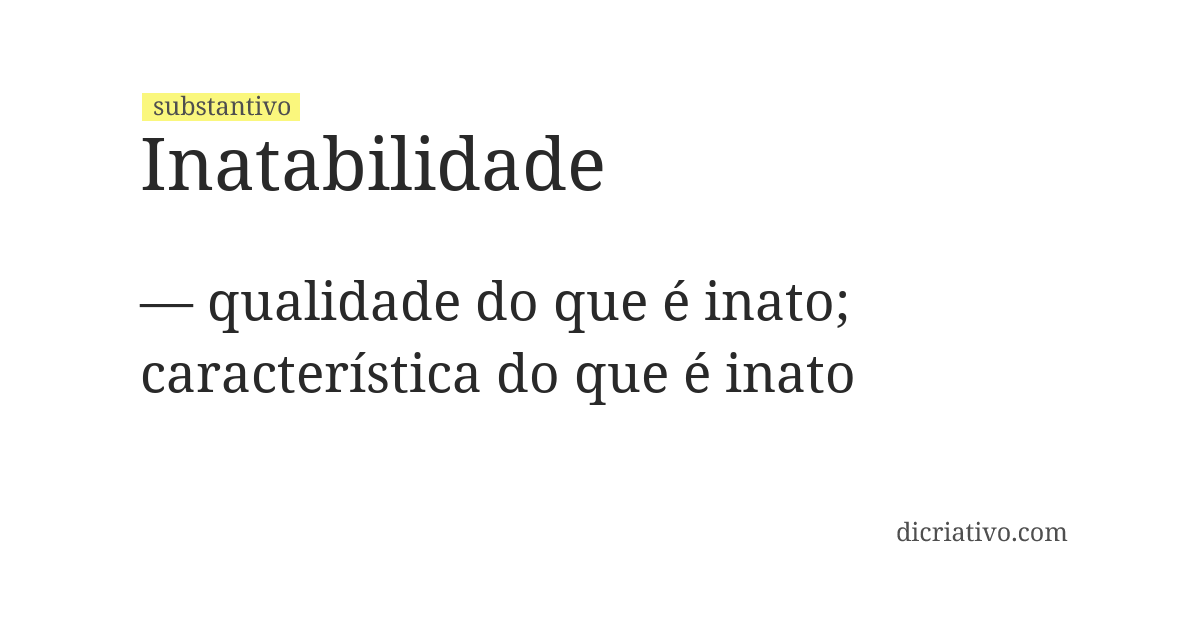 Significado de inatabilidade