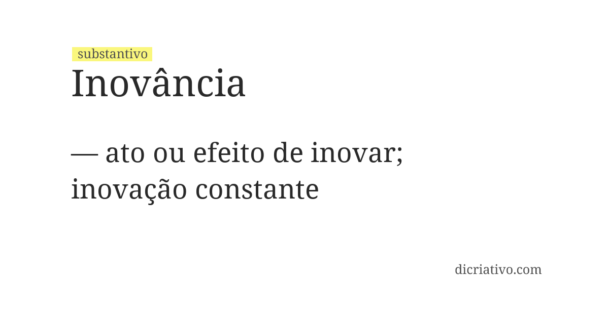 Significado de inovância