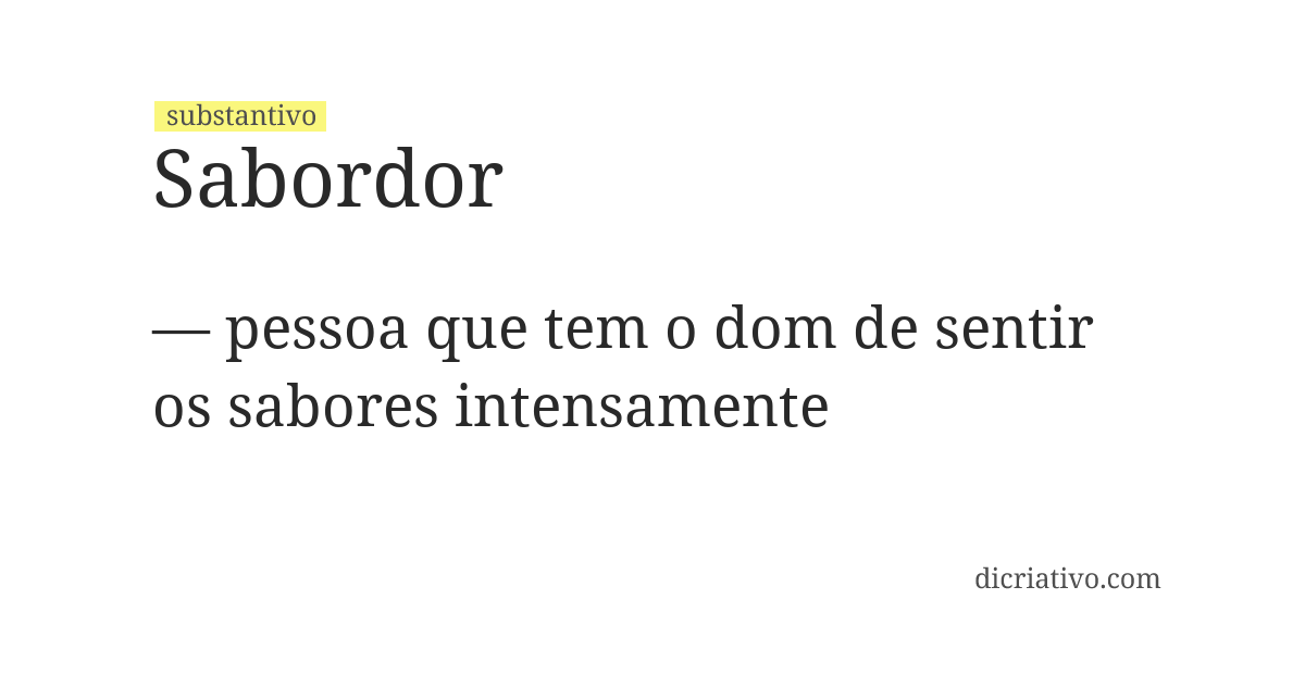 Significado de sabordor