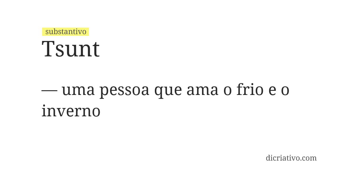 Significado de tsunt