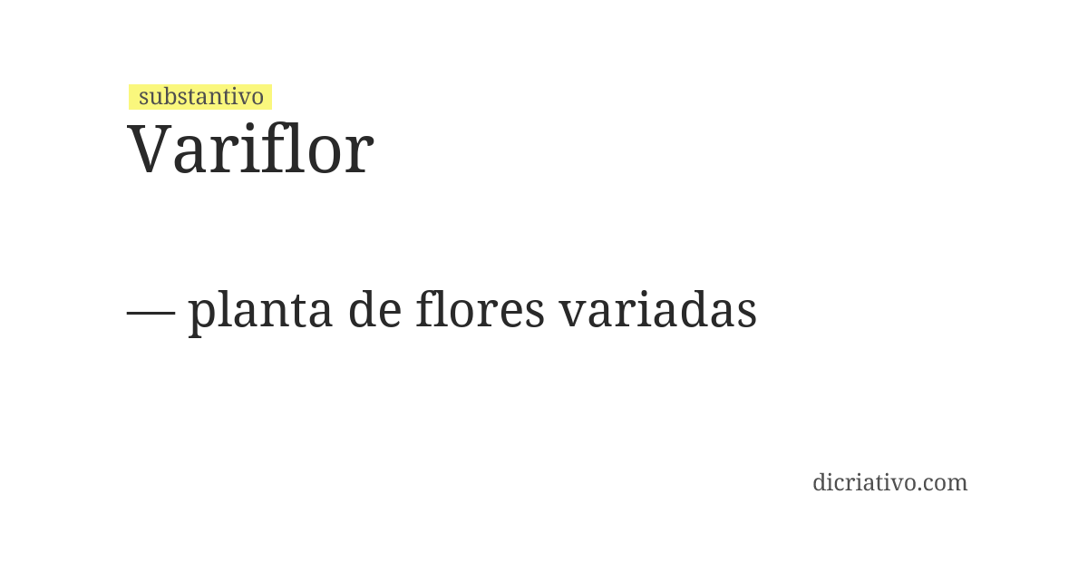 Significado de variflor