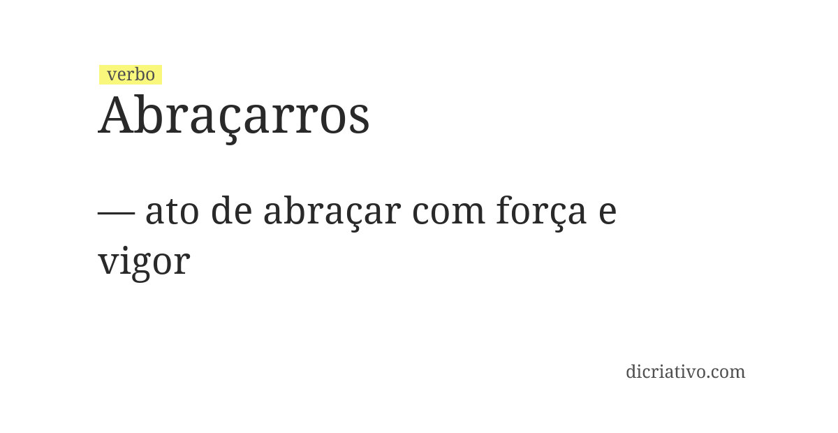 Significado de abraçarros