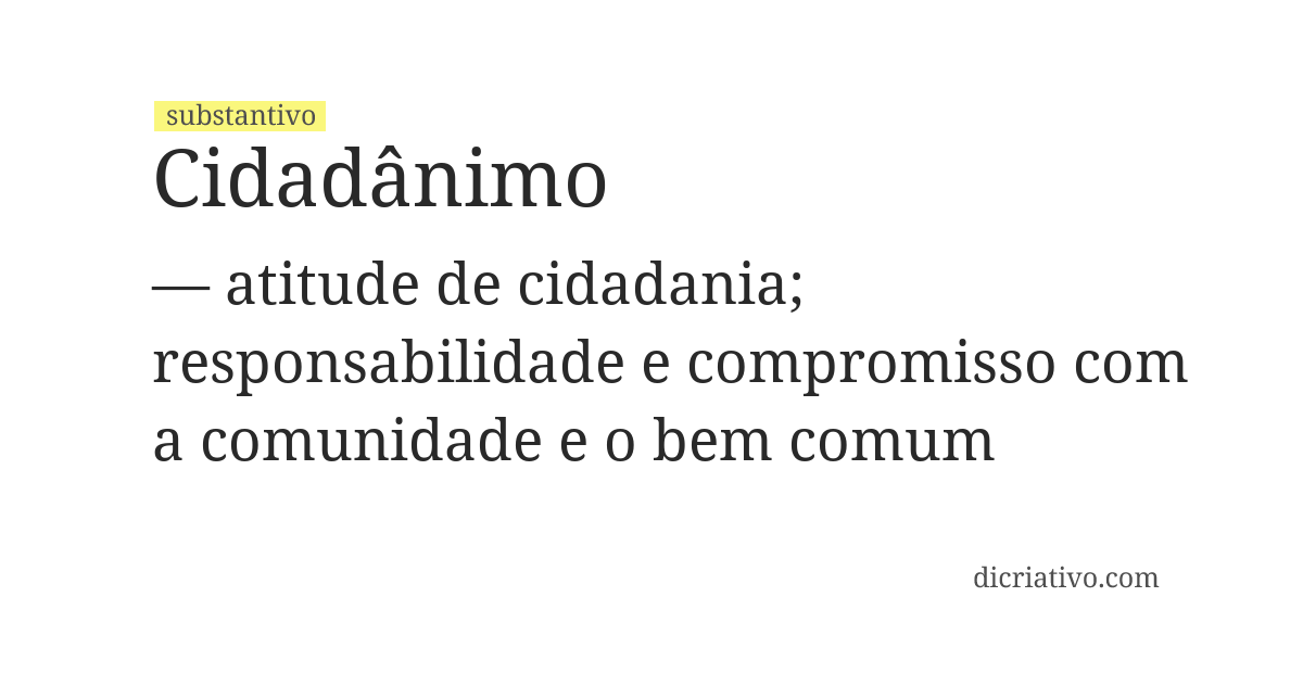 Significado de cidadânimo