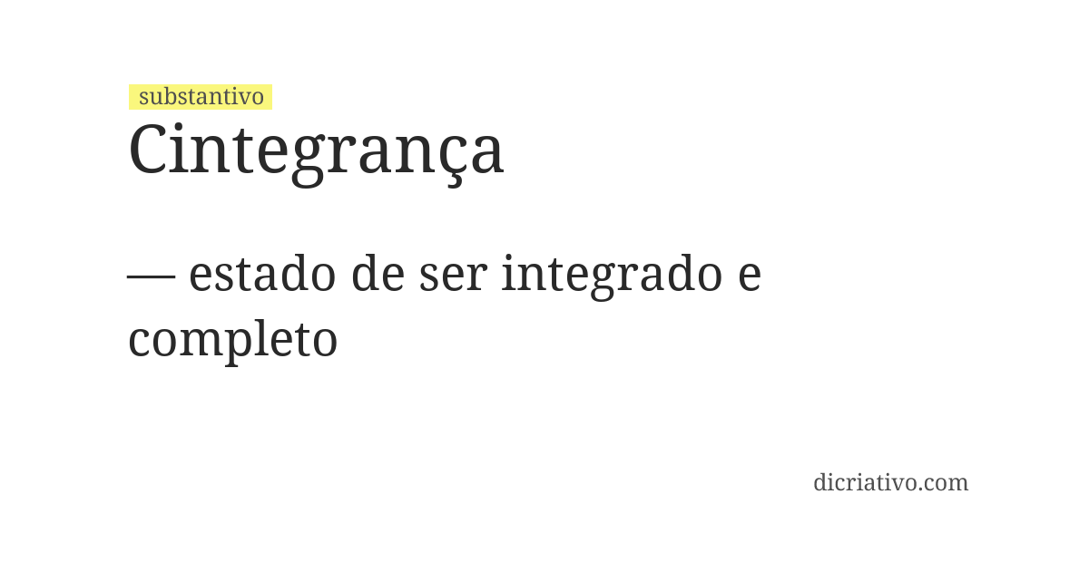 Significado de cintegrança