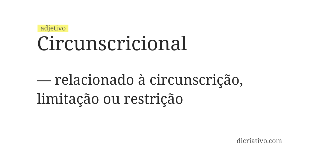 Significado de circunscricional