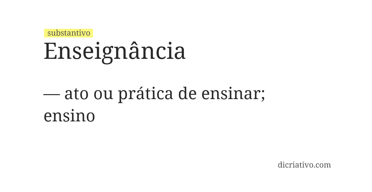 Significado de enseignância