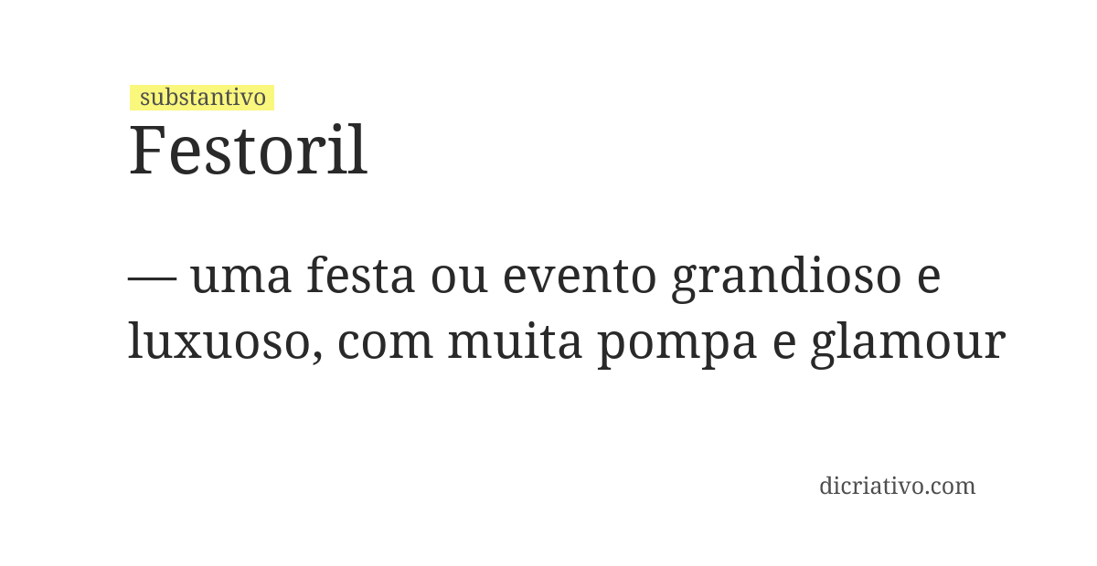 Significado de festoril