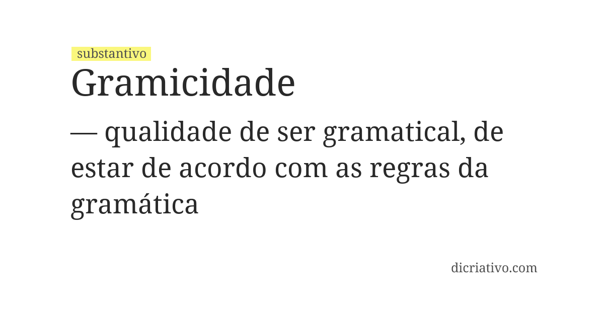 Significado de gramicidade