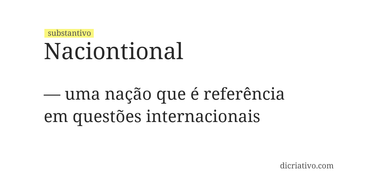 Significado de naciontional