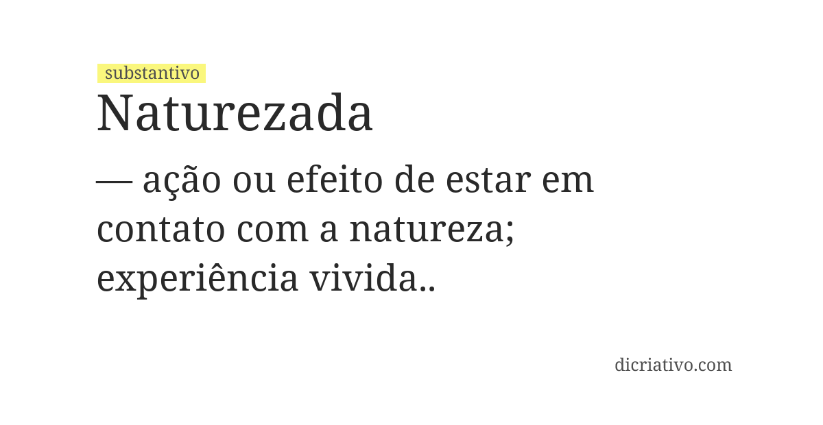 Significado de naturezada