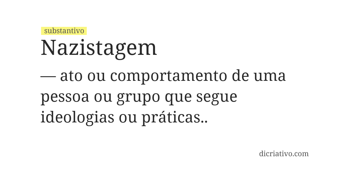 Significado de nazistagem