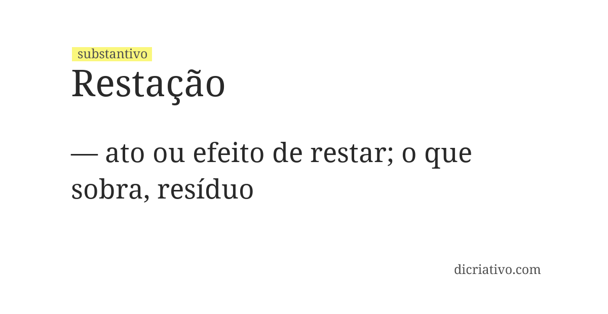 Significado de restação