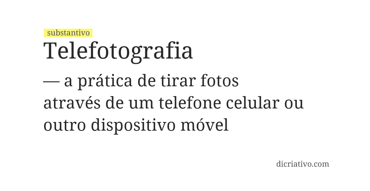 Significado de telefotografia